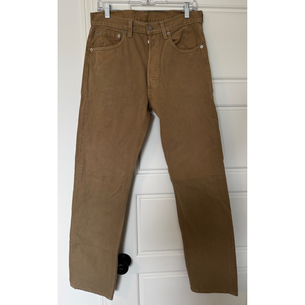 Vintage 90s Levi's 501 Brown Tan Jeans 32x32 Made in USA Button Fly